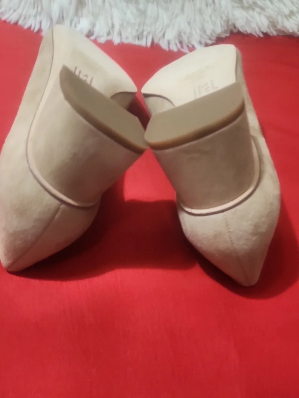 J. McLaughlin Cassey Beige Suede Block Heel Pumps